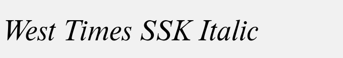 West Times SSK Italic